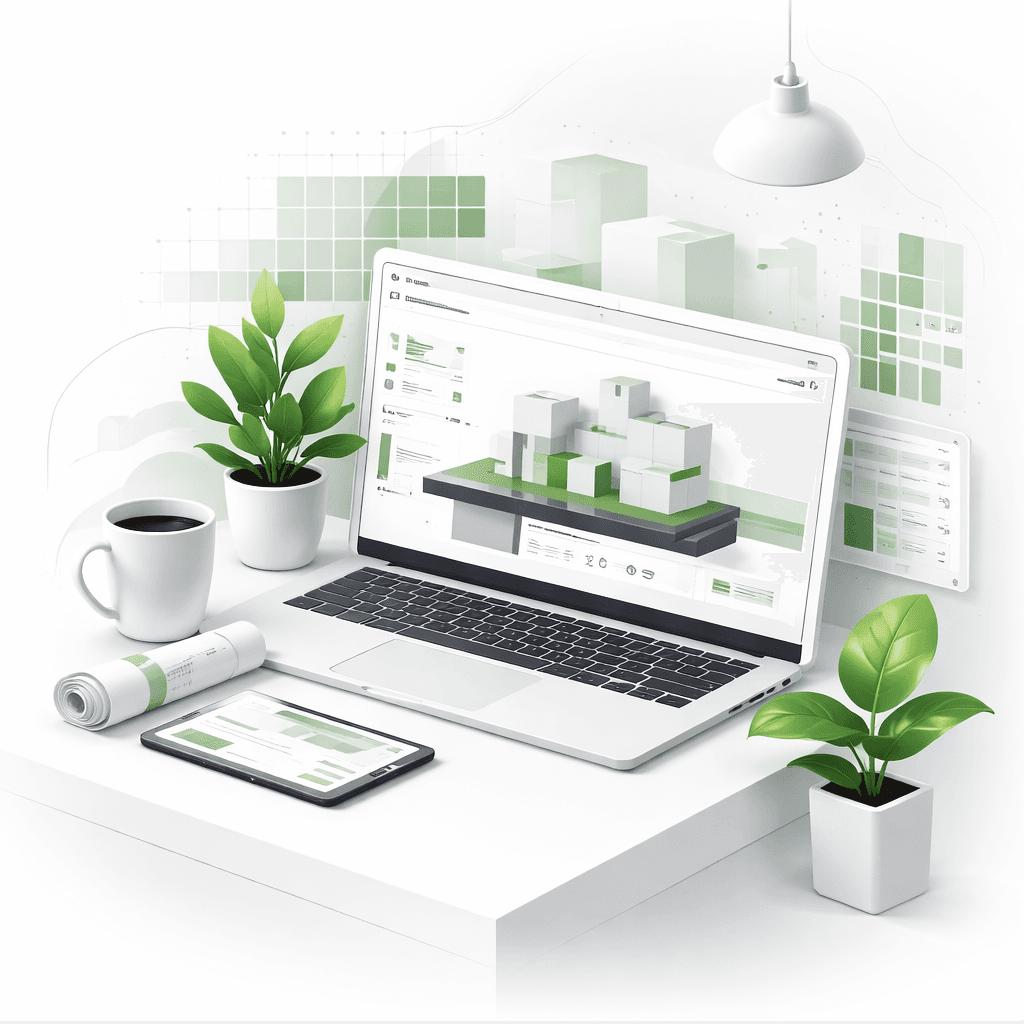 Designer reviewing remodeling plans at a workspace