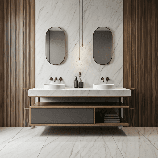 Luxury bathroom with marble finishes