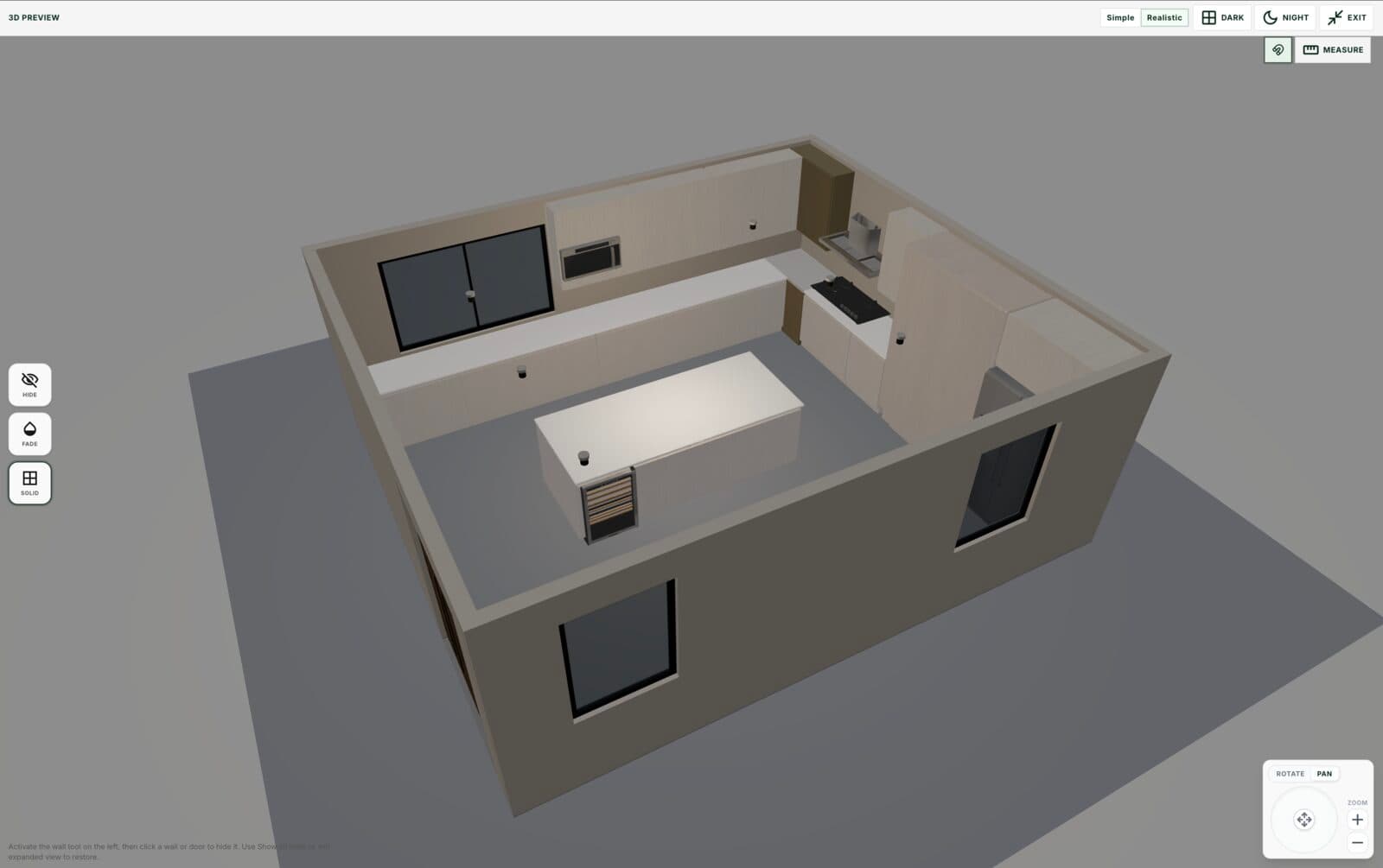 Floor plan shown in 2D and 3D